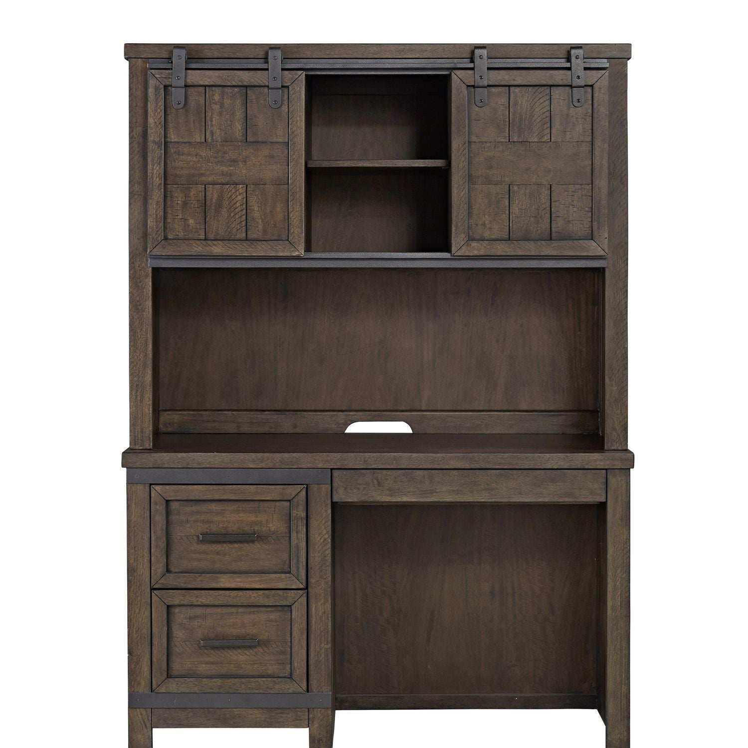 Thornwood Hills - 2 Piece Desk Set - Dark Brown - Hornell Furniture Outlet
