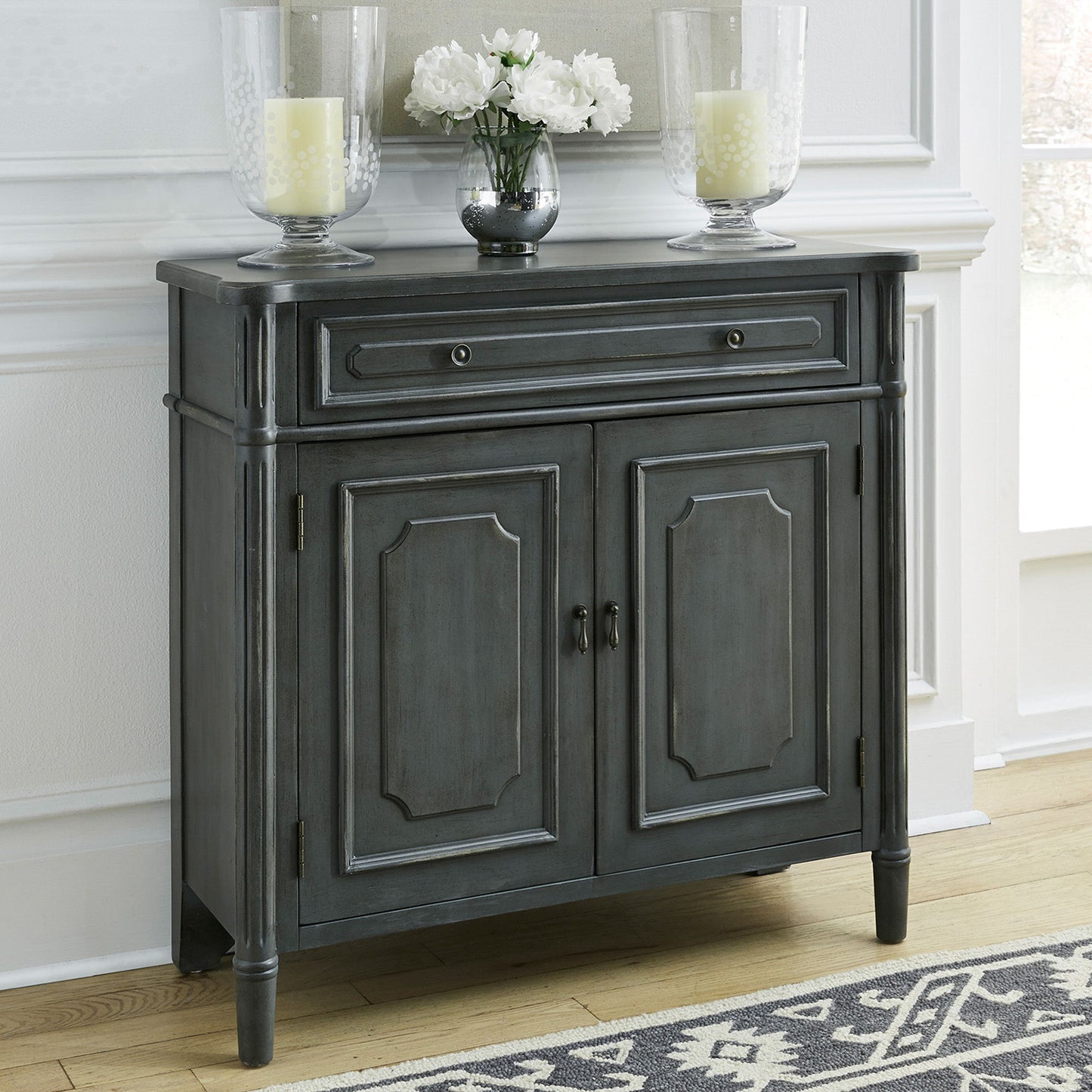 Madison Park - 1 Drawer 2 Door Accent Cabinet - Dark Gray - Hornell Furniture Outlet