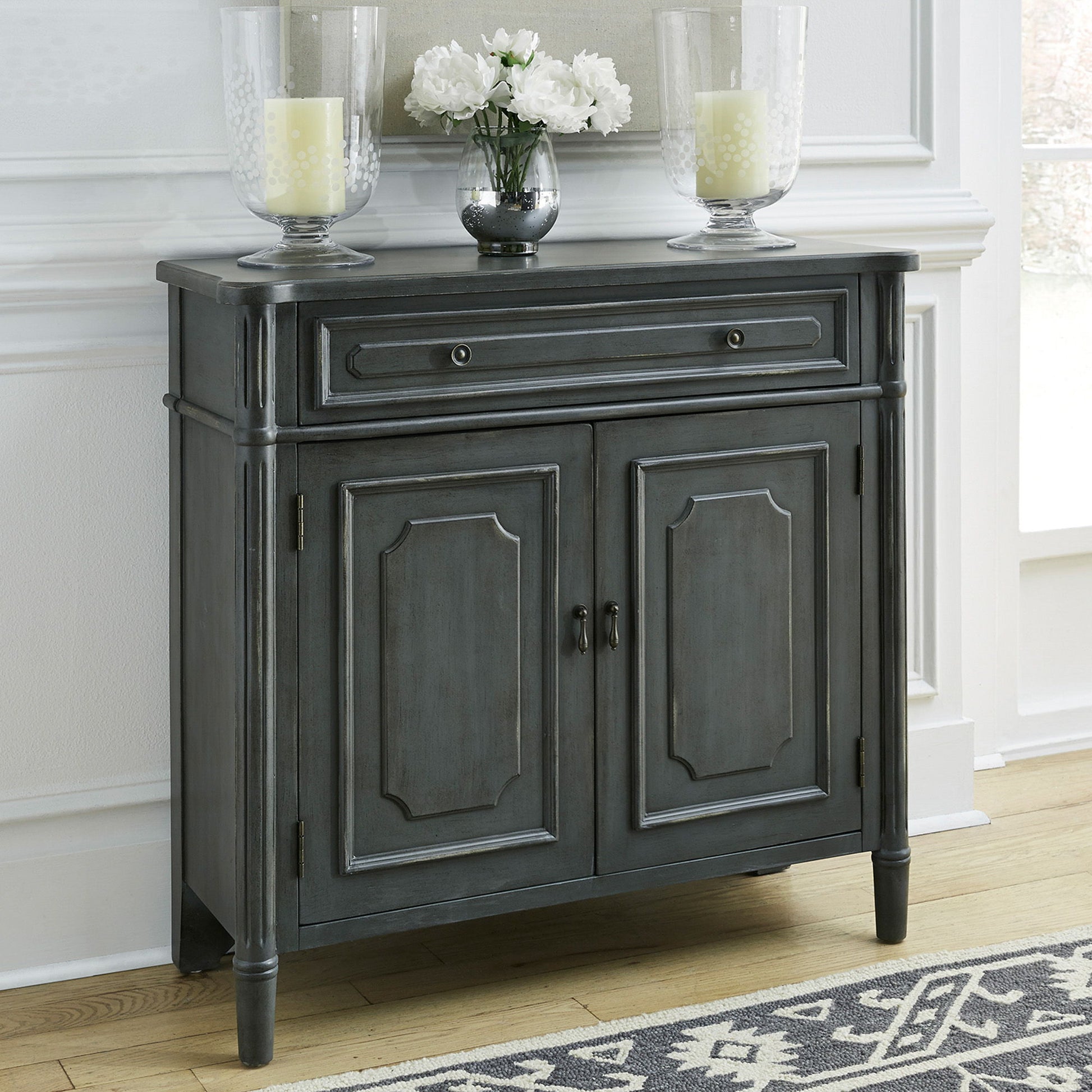 Madison Park - 1 Drawer 2 Door Accent Cabinet - Dark Gray - Hornell Furniture Outlet