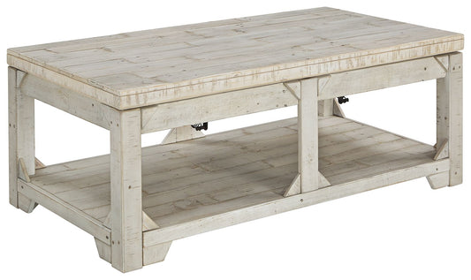 Fregine - Whitewash - Lift Top Cocktail Table - Hornell Furniture Outlet