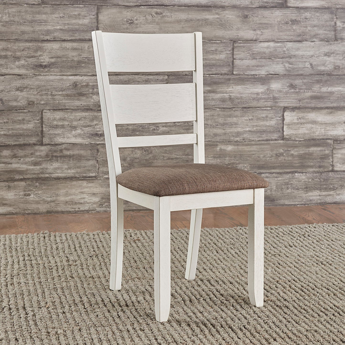 Brook Bay - Slat Back Upholstered Side Chair - White - Hornell Furniture Outlet