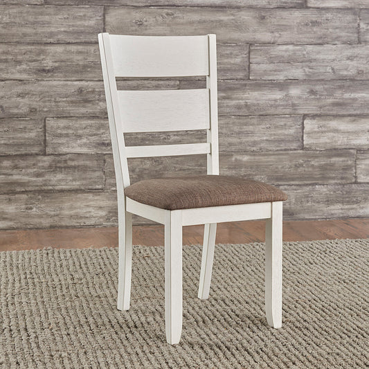 Brook Bay - Slat Back Upholstered Side Chair - White - Hornell Furniture Outlet