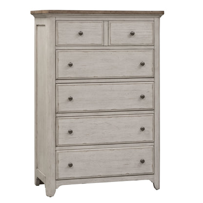 Farmhouse Reimagined - 5 Drawer Chest - White - Hornell Furniture Outlet