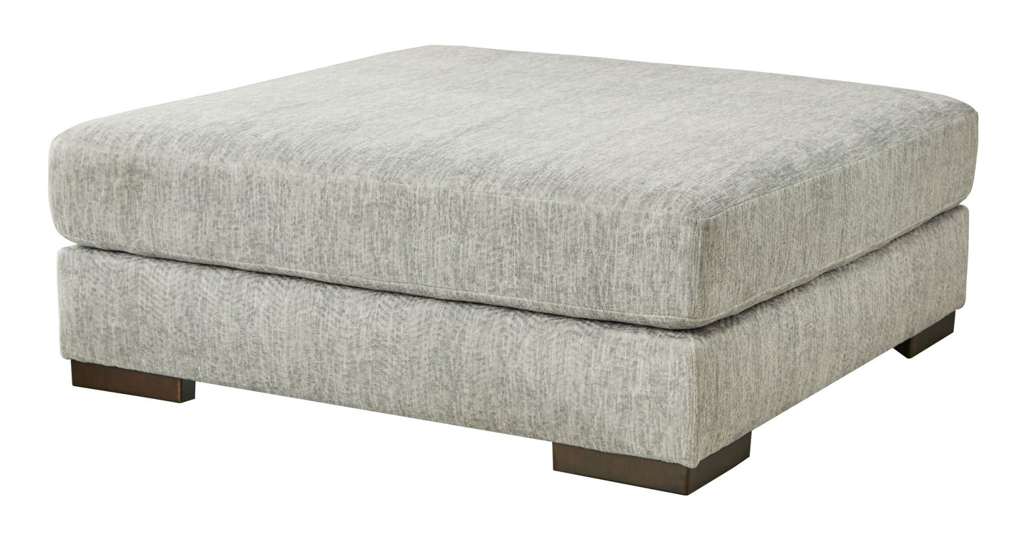 Regent Park - Pewter - Oversized Accent Ottoman - Hornell Furniture Outlet