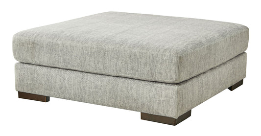 Regent Park - Pewter - Oversized Accent Ottoman - Hornell Furniture Outlet