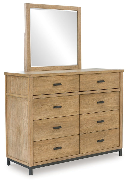 Tomtyn - Light Brown - Dresser And Mirror - Hornell Furniture Outlet