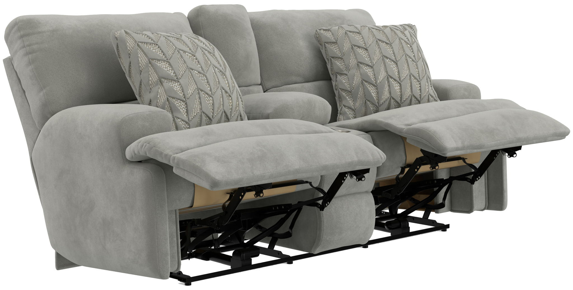 Renaldo - Power Console Loveseat With Zero Gravity Recline - Stone - Hornell Furniture Outlet