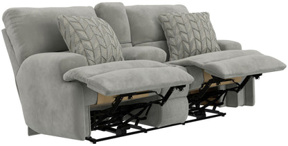 Renaldo - Power Console Loveseat With Zero Gravity Recline - Stone - Hornell Furniture Outlet