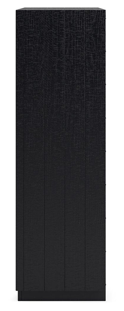 Londer - Black - Five Drawer Chest - Hornell Furniture Outlet