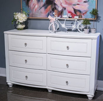 Kozlani - White - Six Drawer Dresser - Hornell Furniture Outlet