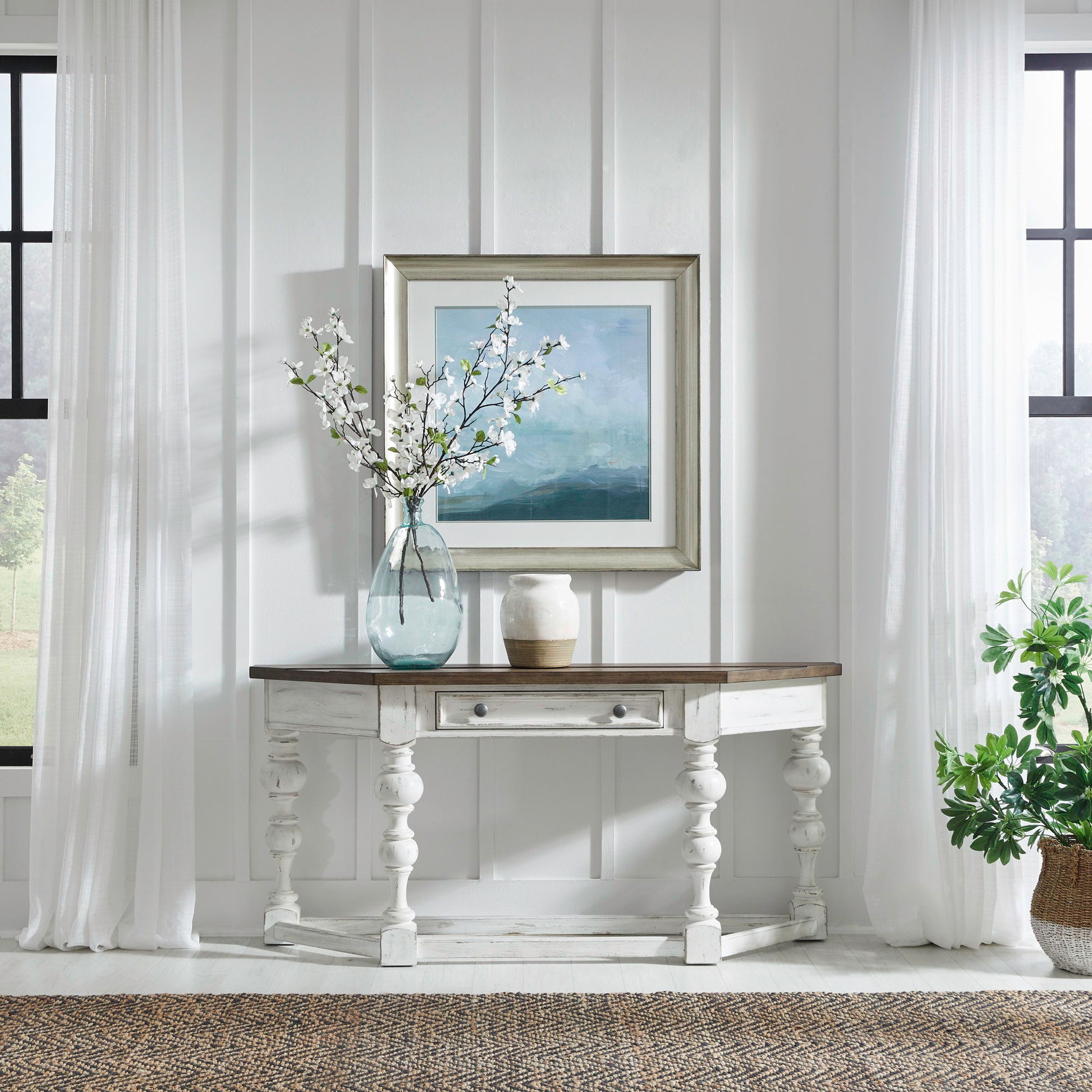 River Place - Accent Console Table - White - Hornell Furniture Outlet