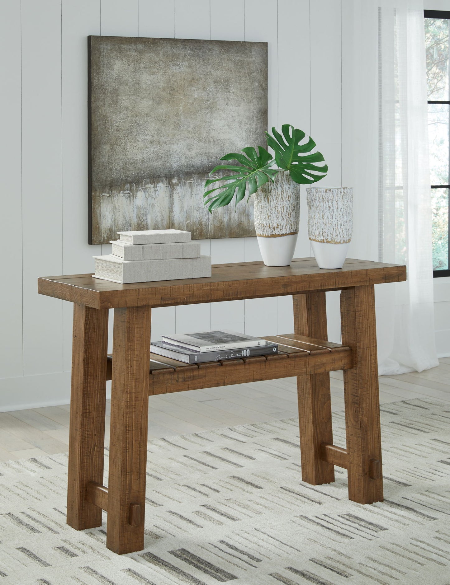 Mackifeld - Warm Brown - Sofa Table - Hornell Furniture Outlet
