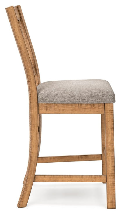 Havonplane - Brown - Upholstered Barstool (Set of 2) - Hornell Furniture Outlet