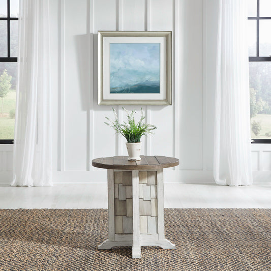 River Place - Round Chairside Table - White - Hornell Furniture Outlet