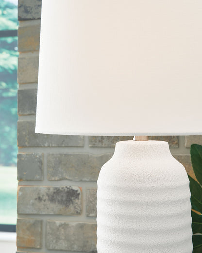 Vauville - Poly Table Lamp (Set of 2) - White - Hornell Furniture Outlet