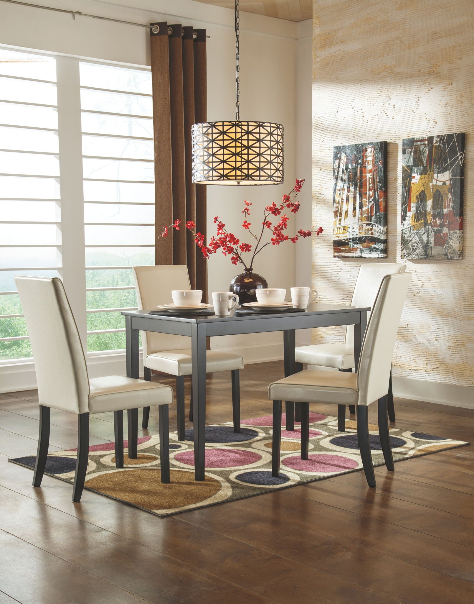 Kimonte - Dark Brown - Rectangular Dining Room Table - Hornell Furniture Outlet