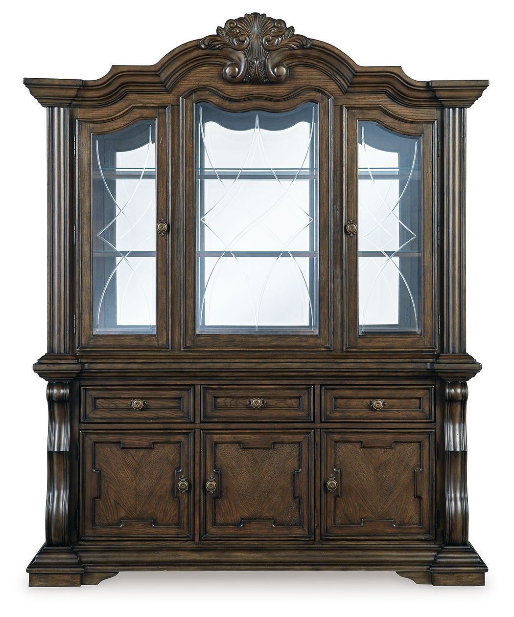 Maylee - Dark Brown - Dining Buffet And Hutch - Hornell Furniture Outlet