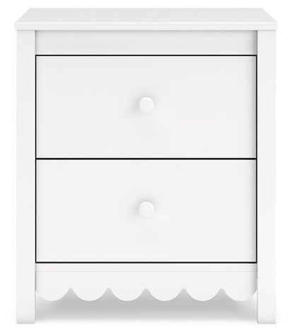 Hallityn - White - Two Drawer Night Stand - Hornell Furniture Outlet