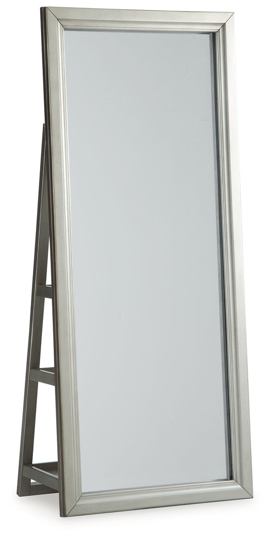 Evesen - Champagne - Floor Standing Mirror With Storage - Hornell Furniture Outlet