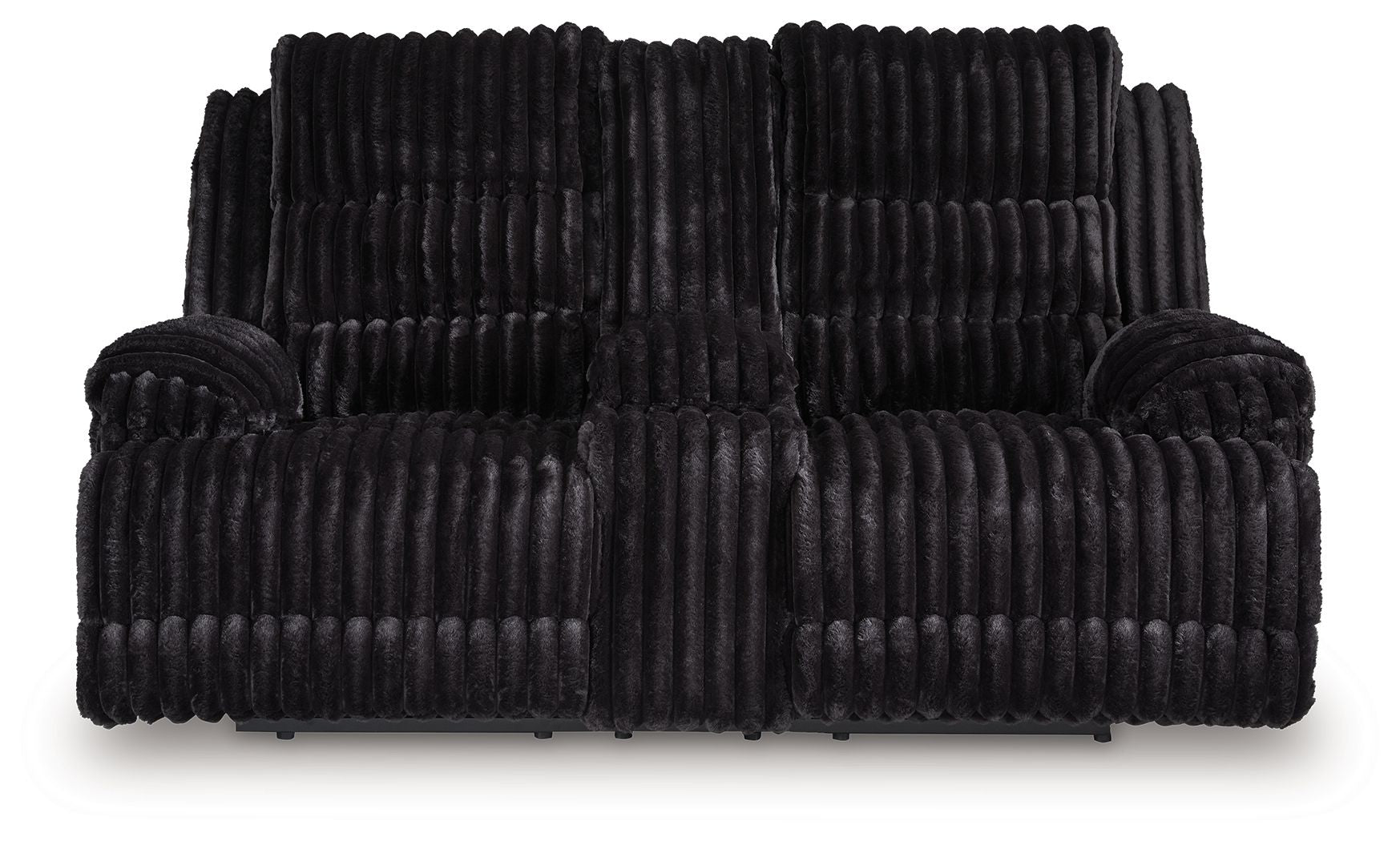 Rhine Falls - Onyx - Double Reclining Power Loveseat With Console - Hornell Furniture Outlet