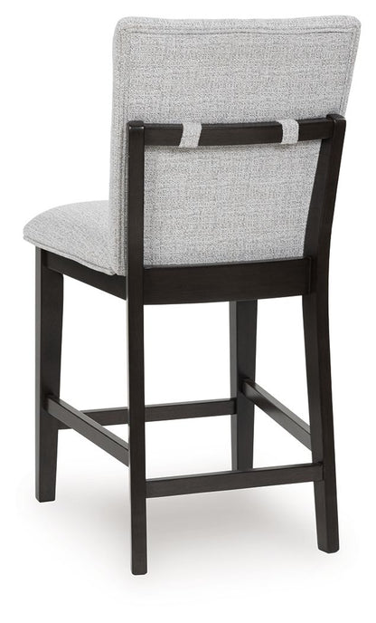 Neymorton - Dark Grayish Brown - Upholstered Barstool (Set of 2) - Hornell Furniture Outlet