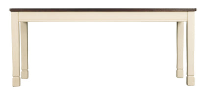 Whitesburg - Brown / Cottage White - Large Dining Room Bench - Hornell Furniture Outlet