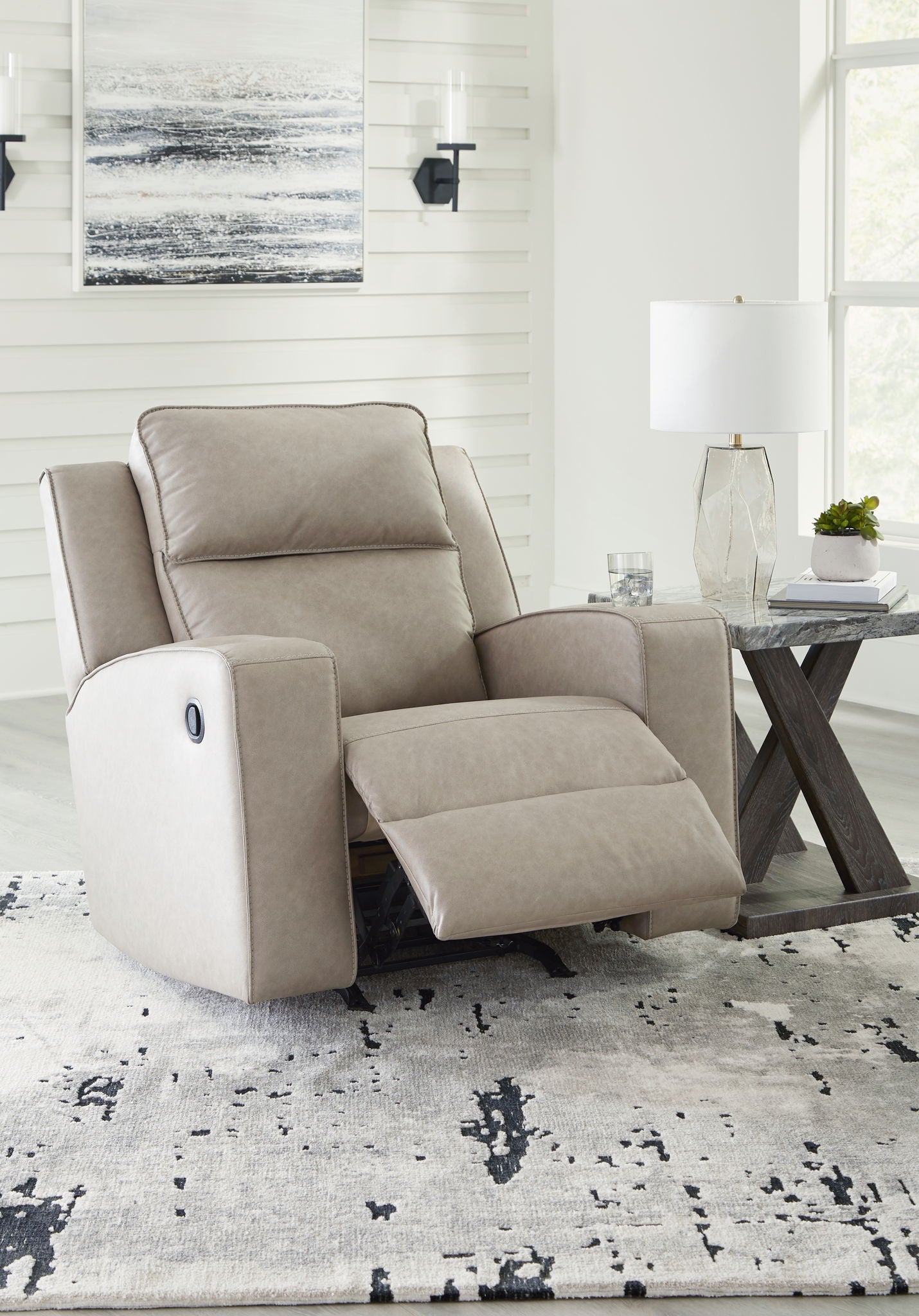 Lavenhorne - Pebble - Rocker Recliner - Hornell Furniture Outlet