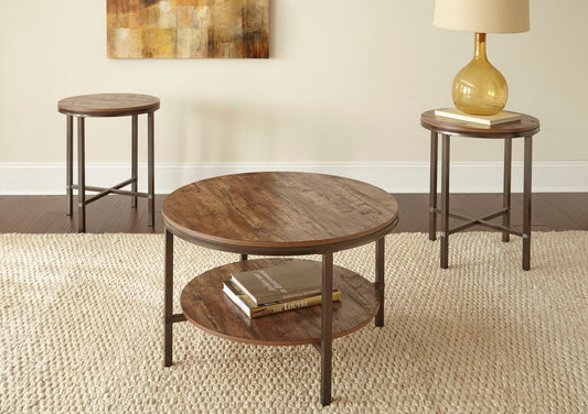 Sedona - Silvershield 3 Piece Occasional Table Set - Brown - Hornell Furniture Outlet