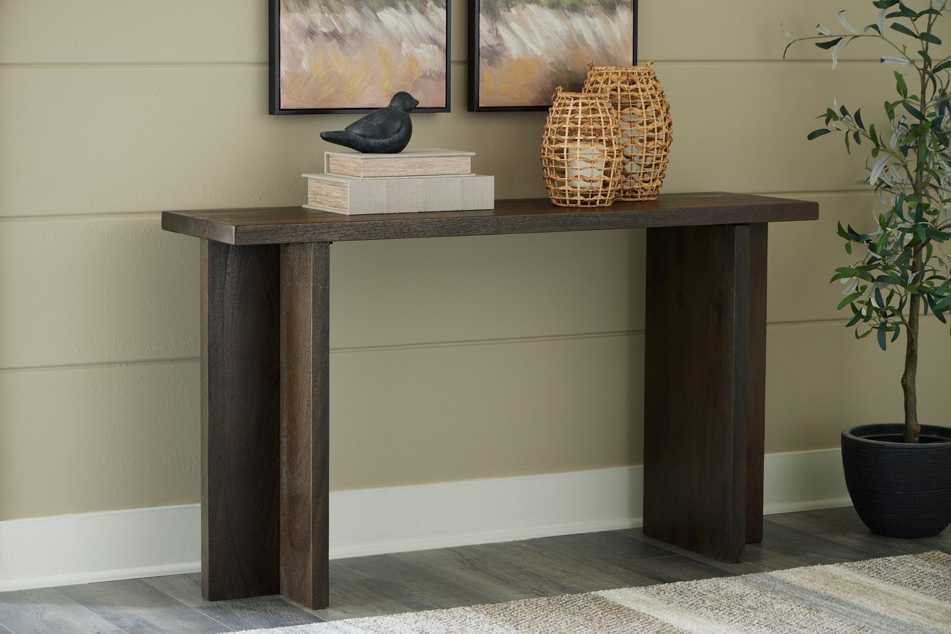 Jalenry - Grayish Brown - Console Sofa Table - Hornell Furniture Outlet