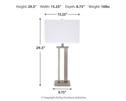 Aniela - Metal Table Lamp Set - Hornell Furniture Outlet