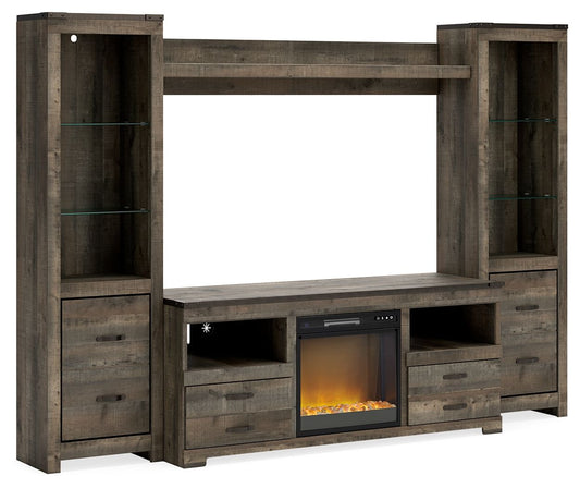Trinell - 4 - Piece Entertainment Center With TV Stand And Fireplace Insert - Hornell Furniture Outlet