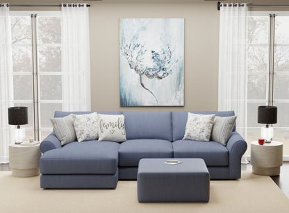 Cape May - Sofa Chaise With Comfort Coil Seating, 41" Cocktail Ottoman And 5 Accent Pillows Included - Hornell Furniture Outlet