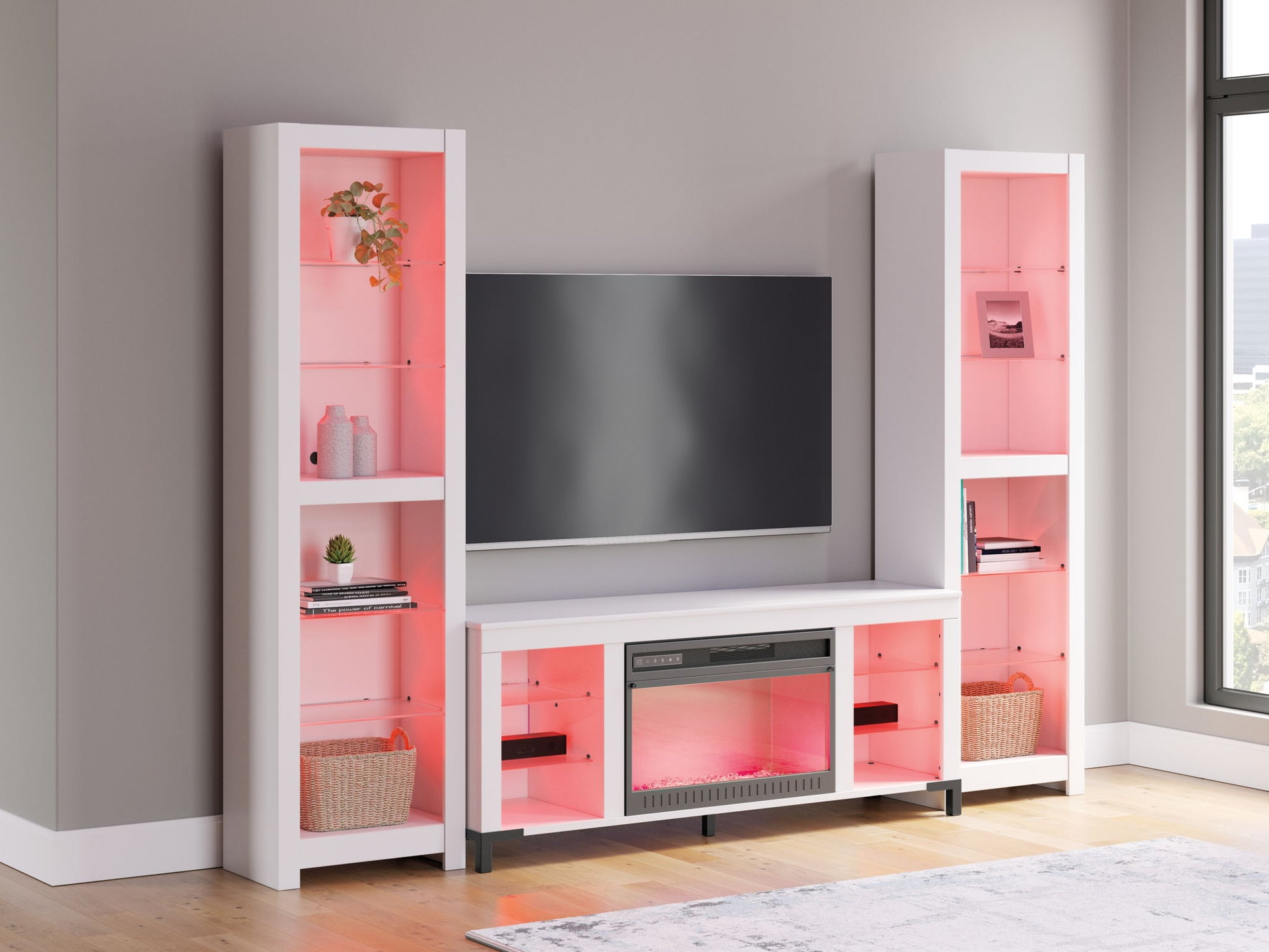 Brollevi - White - 3 - Piece Entertainment Center - Hornell Furniture Outlet