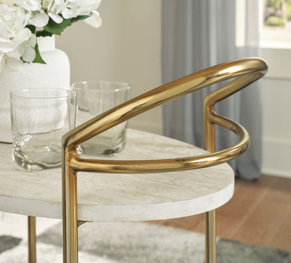 Tarica - Cream / Gold Finish - Bar Cart - Hornell Furniture Outlet