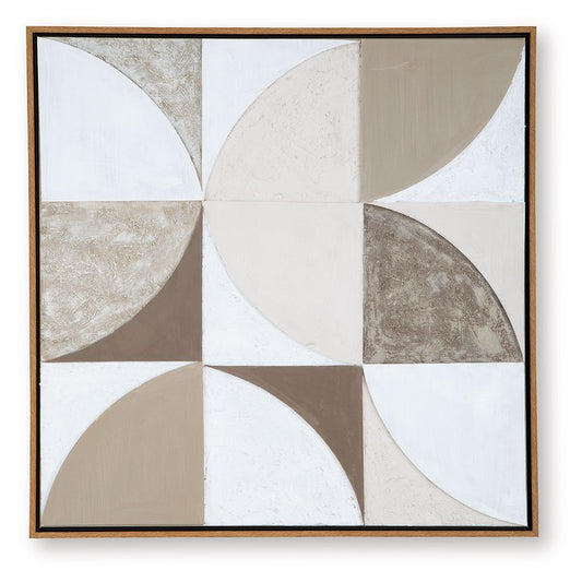Harelman - Tan / Taupe / White - Wall Art - Hornell Furniture Outlet