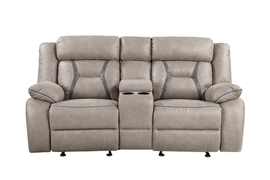 Tyson - Reclining Glider Console - Pearl Silver - Hornell Furniture Outlet