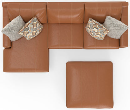 Minori - Italian Leather Sofa / Chaise And Cocktail Ottoman - Hornell Furniture Outlet