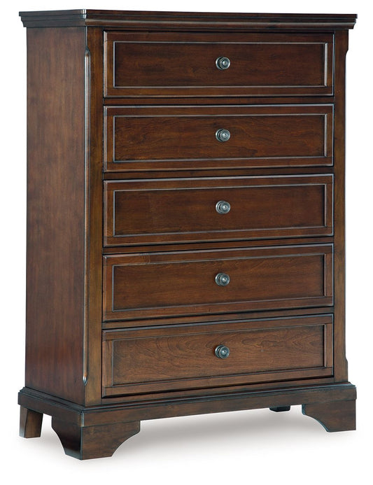 Trellington - Brown - Five Drawer Chest - Hornell Furniture Outlet