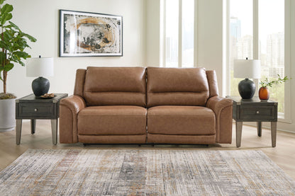 Trasimeno - Caramel - 2 Seat Pwr Rec Sofa Adj Headrest - Hornell Furniture Outlet