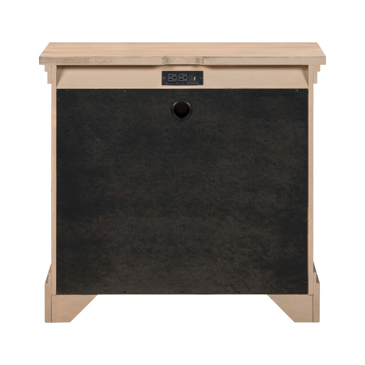 Haven Hills - Bedside Chest With Charging Station - Camel Beige - Hornell Furniture Outlet