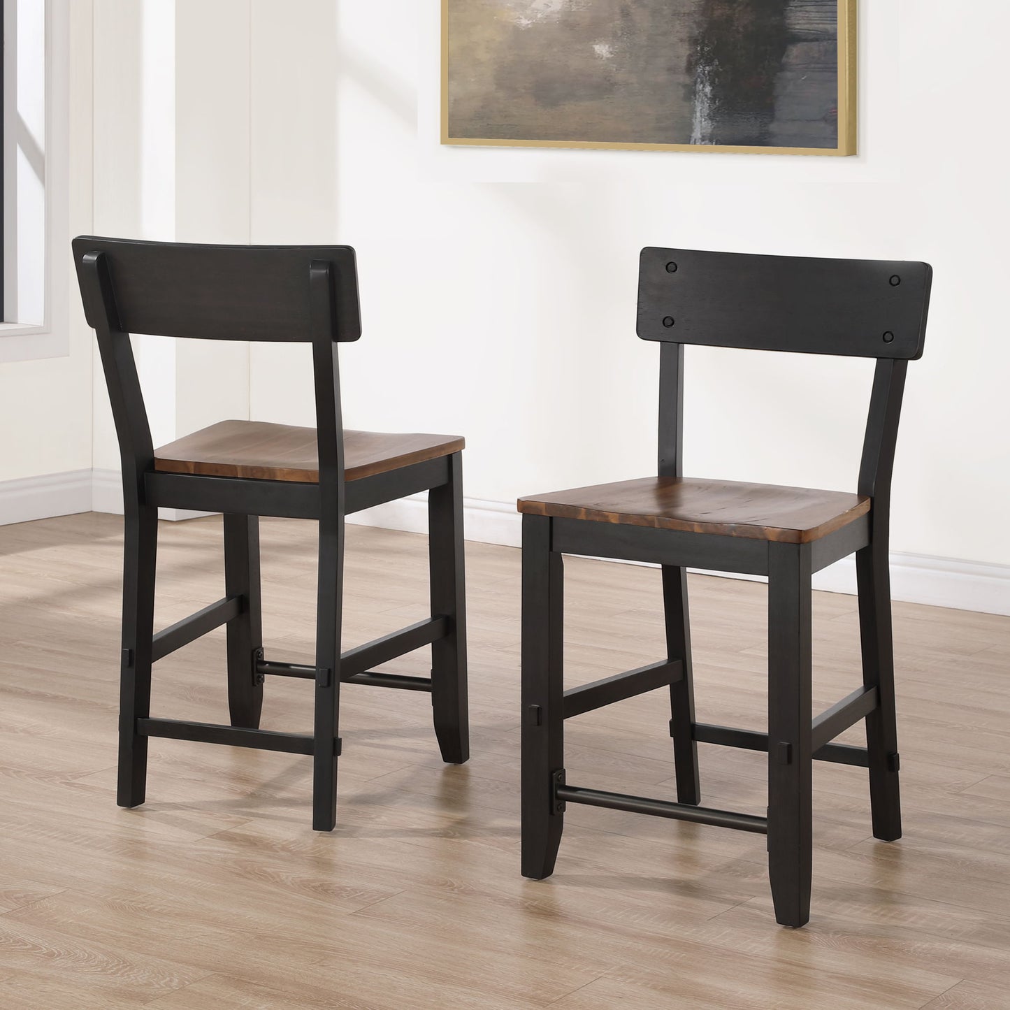 Bermuda - Counter Stool (Set of 2) - Black - Hornell Furniture Outlet