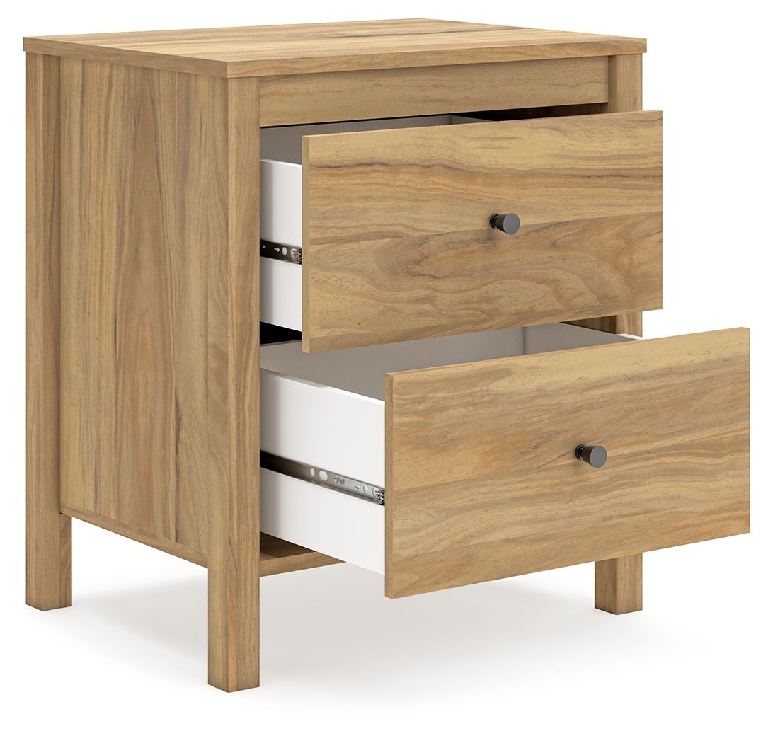 Bermacy - Light Brown - Two Drawer Night Stand - Hornell Furniture Outlet