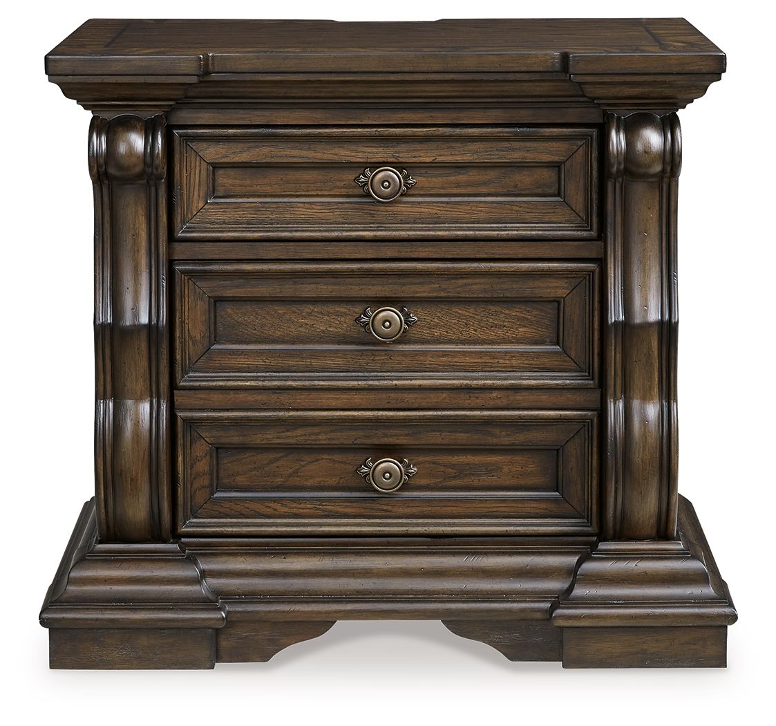Maylee - Dark Brown - Three Drawer Night Stand - Hornell Furniture Outlet