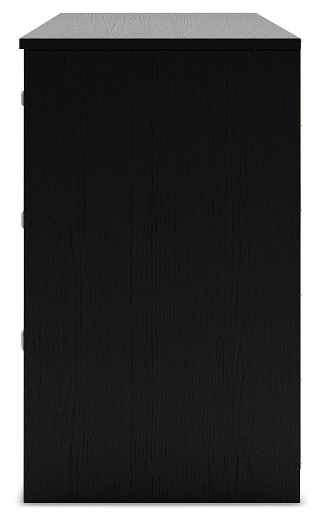 Finch - Six Drawer Dresser - Black - Hornell Furniture Outlet