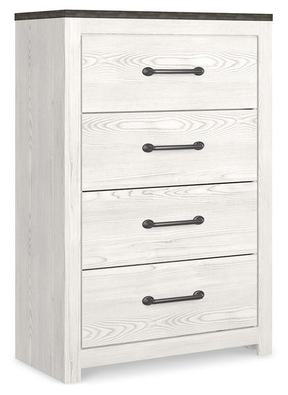 Gerridan - Four Drawer Chest - White / Gray - Hornell Furniture Outlet
