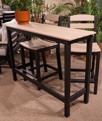 Shoreline Beach - Black / Beige - Outdoor Counter Table And 2 Barstools (Set of 3) - Hornell Furniture Outlet