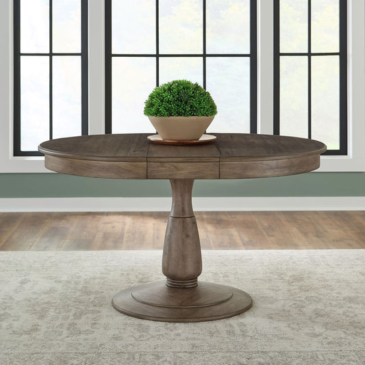 Hickory Grove - Pedestal Table Set - Heirloom Brown - Hornell Furniture Outlet