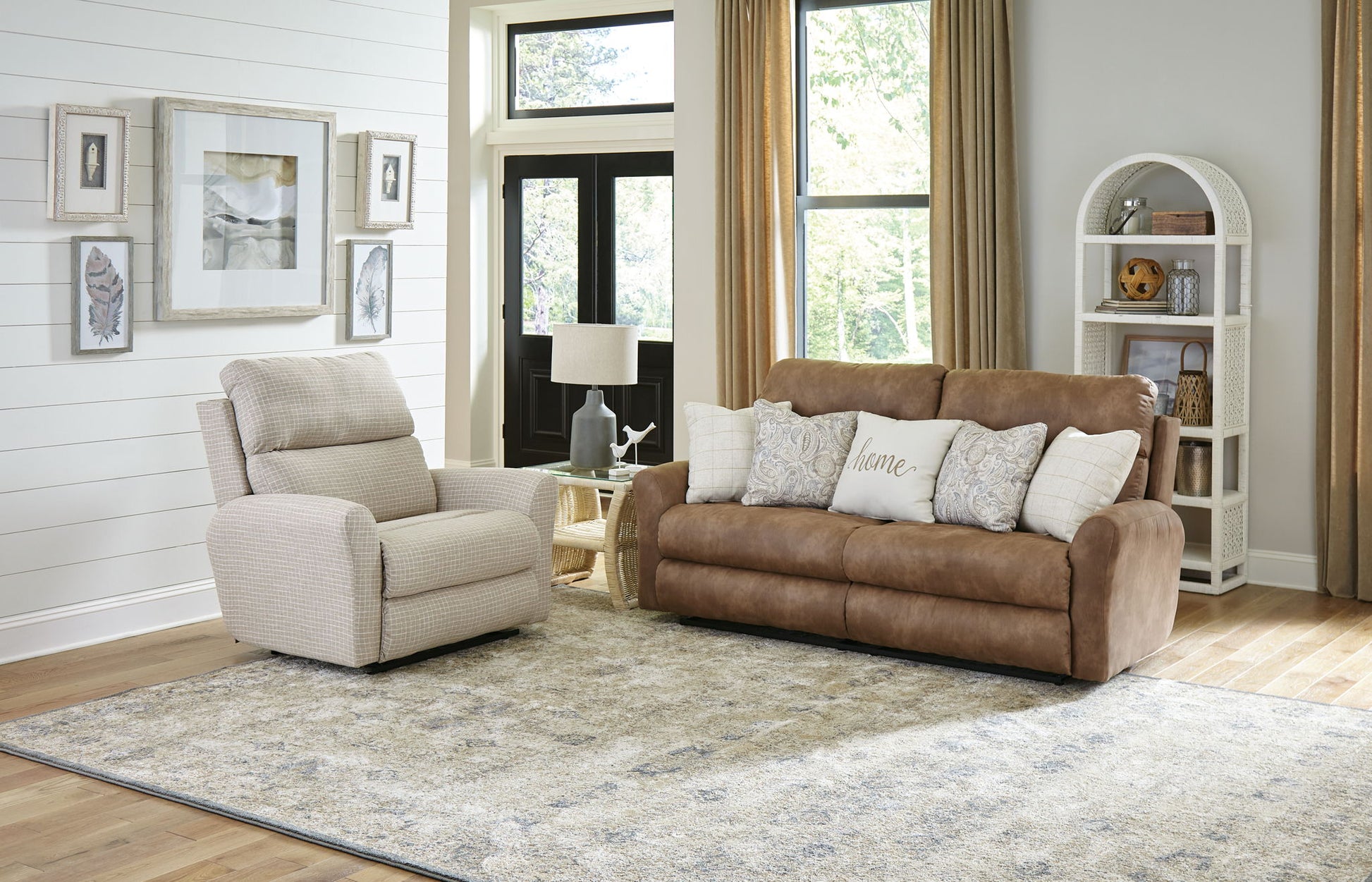 Justine - Lay Flat Reclining Loveseat - Burlap - Hornell Furniture Outlet
