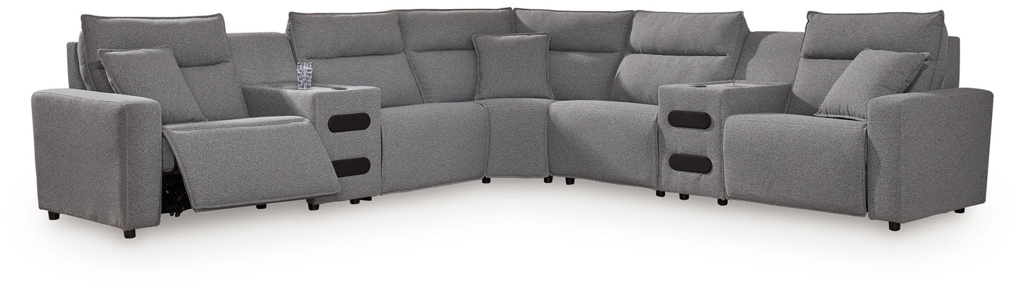 ModMax II - Salt And Pepper - Reclining Sectional - Hornell Furniture Outlet