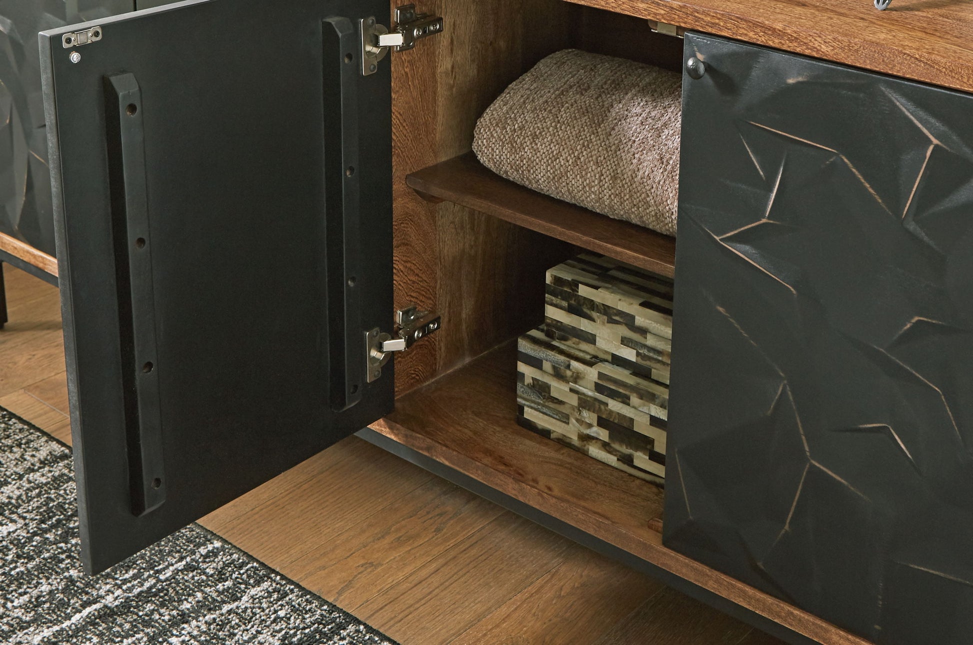 Dorannby - Black / Brown - Accent Cabinet - Hornell Furniture Outlet